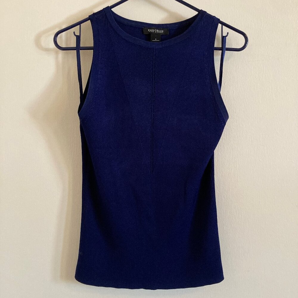 White House Black Market Sleeveless Navy Blue Tank